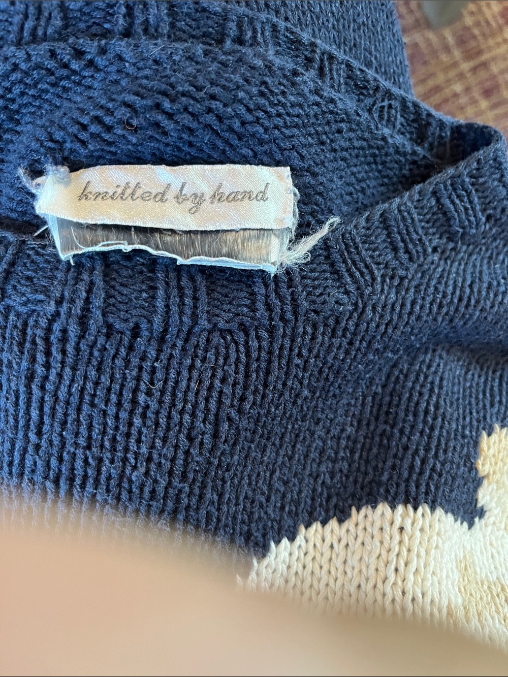 Marisa Christina Hand Knit Pullover Sweater Horse Jumping Navy Blue - Picture 4 of 6
